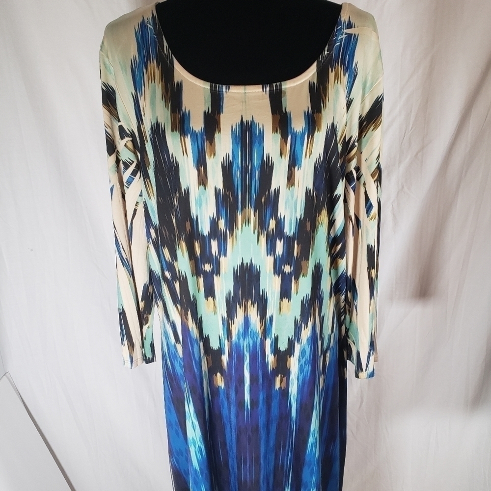 Fresh of LA Blue Multicolored Long Sleeve Dress Sz 2X